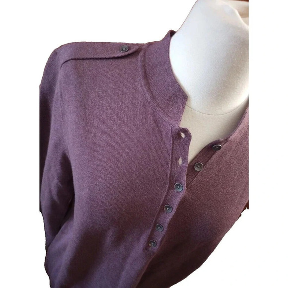 J Jill Silk Blend Top Size L Purple Button Long Sleeve Shirt NWT - Picture 3 of 9